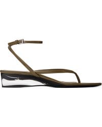 Alaïa - Khaki Invisible Thong Heeled Sandals - Lyst