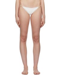 La Perla - Culotte de bikini blanche à motif à logo - Lyst