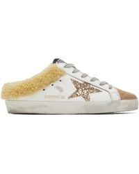 Golden Goose - Ssense Exclusive Brown & Shearling Super-star Sabot Sneakers - Lyst