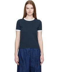 A.P.C. - Crop Manche Courte Contrast T-Shirt - Lyst