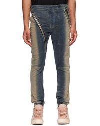 Rick Owens - Gray & Beige Aircut Jeans - Lyst