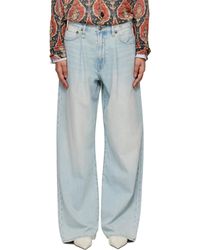 R13 - Jean Ample Damon Bleu À Plis - Lyst