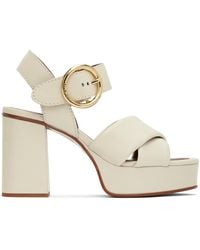 See By Chloé - Off-white Lyna Heeled Sandals - Lyst