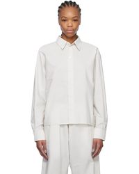 MM6 by Maison Martin Margiela - Spliced Striped Cotton Poplin Shirt - Lyst