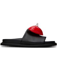Moschino - Black Inflatable Heart Slides - Lyst