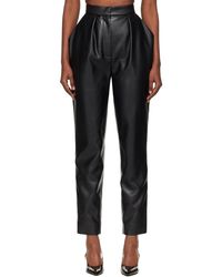 Balmain - High-Waisted Faux-Leather Trousers - Lyst