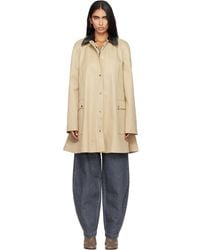 Cordera - Leather Collar Voluminous Coat - Lyst