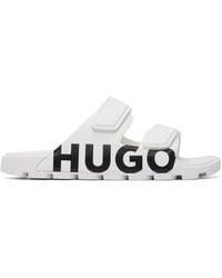 HUGO - Double Touch-Closure Straps Logo Sandals - Lyst
