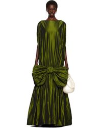 Simone Rocha - Khaki Bow Hem Cascade Egg Maxi Dress - Lyst