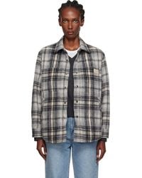 DUNST - Quilted Check Flannel Overshirt - Lyst