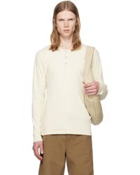 Lemaire - Off- Long Sleeve Henley T-Shirt - Lyst