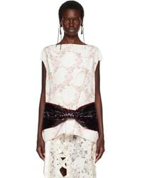Simone Rocha - Off- Boxy Peplum Sequin Bow Detail Top - Lyst