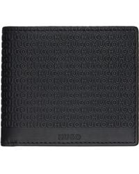 HUGO - Logo-Pattern Leather Wallet - Lyst