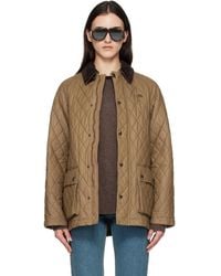 Burberry - Quilted Coated Cotton Barn Jacket - Lyst