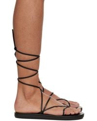 Ancient Greek Sandals - Sandales noires à bride de style tong - Lyst