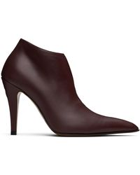 McQueen - Burgundy Birdee Slashed Pump Boots - Lyst