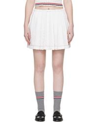 Thom Browne - Eyelash Tweed Drawstring Pleated Miniskirt - Lyst