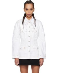 Givenchy - Blouson Blanc En Denim À Manches Cocon - Lyst