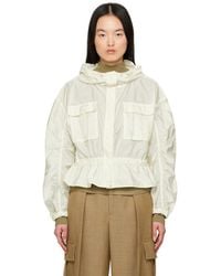 Moncler - Off- Curton Hooded Peplum Jacket - Lyst