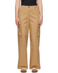 Ganni - Tan Straight-Leg Cargo Pants - Lyst