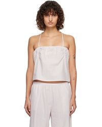 Deiji Studios - Haut Tube Blanc Et Rose - Lyst