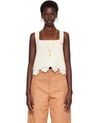 Chloé - Off- Crochet Sleeveless Cropped Tank Top - Lyst