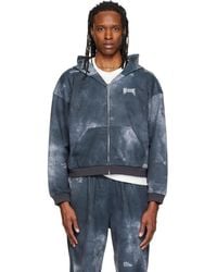 we11done - Trompe L'Oeil Denim Printed Zip-Up Hoodie - Lyst