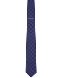 Ferragamo - Cravate bleu marine en soie à imprimé gancini - Lyst