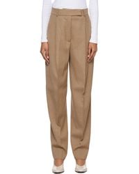 Rohe - Tan Daria Single Pleat Straight Leg Trousers - Lyst
