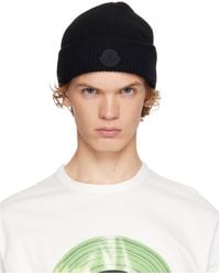 Moncler - Cashmere Blend Logo Beanie - Lyst