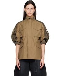 Sacai - Khaki Cotton Weather Jacket - Lyst