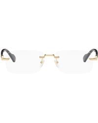 Gucci - ゴールド& リムレス メガネ - Lyst
