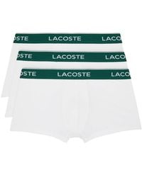 Lacoste - Three-pack White Casual Boxers - Lyst