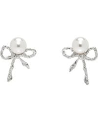 ShuShu/Tong - Yvmin Edition Twisted Rope Bow Faux-Pearl Earrings - Lyst