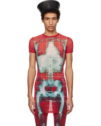 Jean Paul Gaultier - Ssense限定 レッド＆ブルー Squeletor Tシャツミニドレス - Lyst