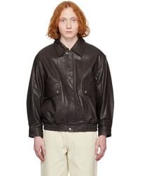 DUNST Oversized Vintage Leather Jacket in Black for Men
