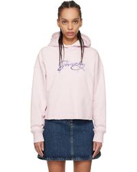 Givenchy - Pull À Capuche Écourté Rose En Molleton À Logo De Style Serpent - Lyst