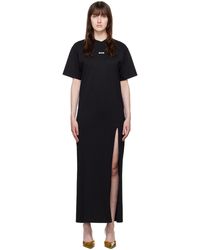 MSGM - Robe Longue Surdimensionnée Noire - Lyst