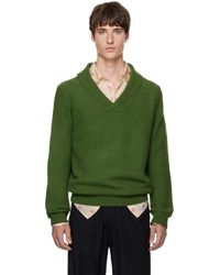 SOSHIOTSUKI - Shawl Collar Knit Sweater - Lyst