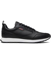 HUGO - Grained Faux-Leather Sneakers - Lyst