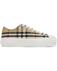 Burberry - Vintage Check Cotton Sneakers - Lyst