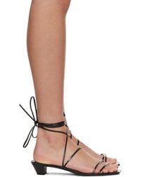 The Row - Brown Strap Heeled Sandals - Lyst