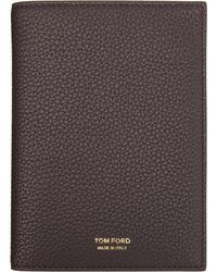 Tom Ford - Burgundy Soft Grain Leather T Line Passport Holder - Lyst