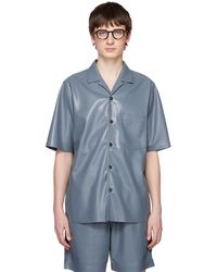 Nanushka - Blue Bodil Vegan Leather Shirt - Lyst