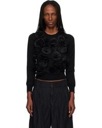Comme des Garçons - Lambswool Jersey X Flower Embroidery Crewneck Sweater - Lyst