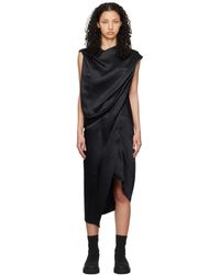 Issey Miyake - Black Enveloping Midi Dress - Lyst