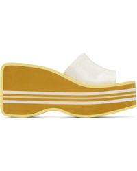 Chloé - Sandales À Talon Compensé De Style Mule Swimming Cool Jaunes - Lyst