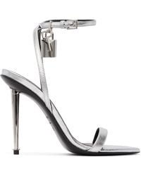 Tom Ford - Laminated Padlock Pointy Naked Heeled Sandals - Lyst