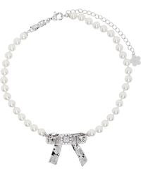 ShuShu/Tong - Yvmin Edition Tin Foil Bow Faux-Pearl Necklace - Lyst