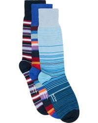 Paul Smith - Three-Pack Mixed Stripe Cracker Set Socks - Lyst